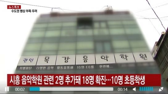 목감음악학원 관련 확진자 18명으로 늘어