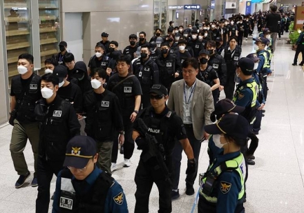 캄보디아 송환 64명 중 45명, 충남경찰청서 수사… 대부분 ‘사기’ 혐의