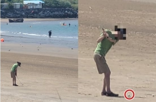 해수욕장서 민폐끼치는 '골프거지'