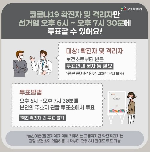 확진자·격리자도 '사전투표'와 '당일 투표' 가능