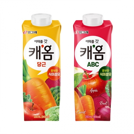 빙그레, 과채주스 ‘캐옴’ 신제품 2종 출시